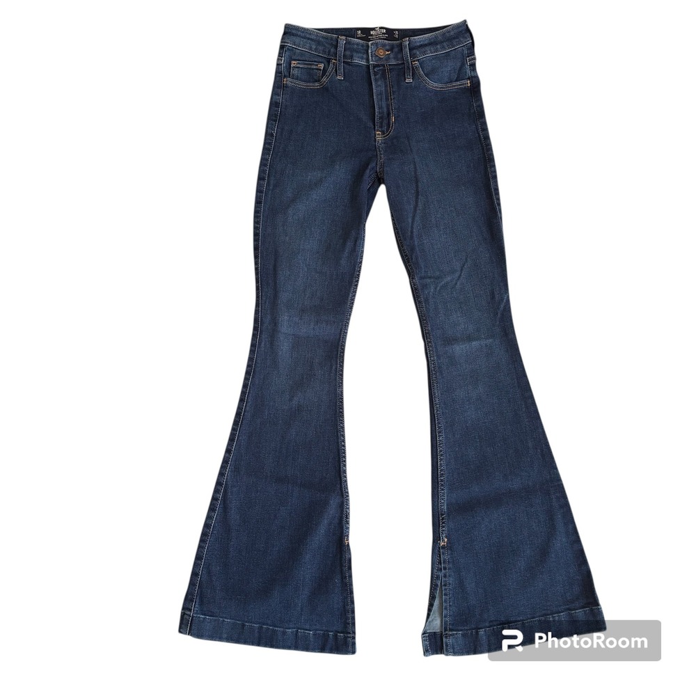 Hollister Mid Rise Vintage Flare Jeans Dark Wash Size 1 Regular 25x32 Boho Y2K